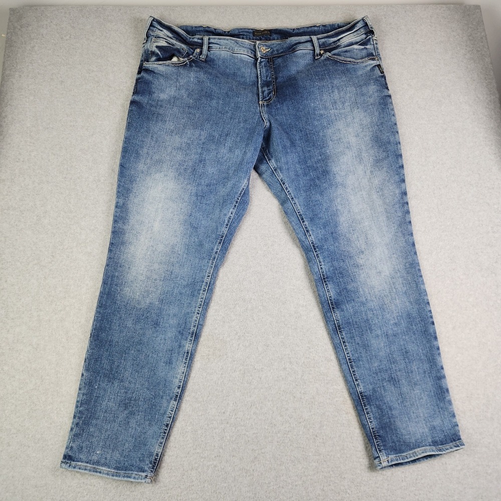 Silver Jeans Co Jeans Womens 24 Blue Girlfriend Mid Rise Tapered W27137EKC217